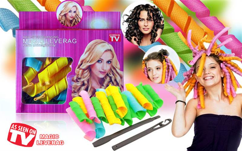 As Seen on TV Magic Leverag 18-piece Hair Curler Set 