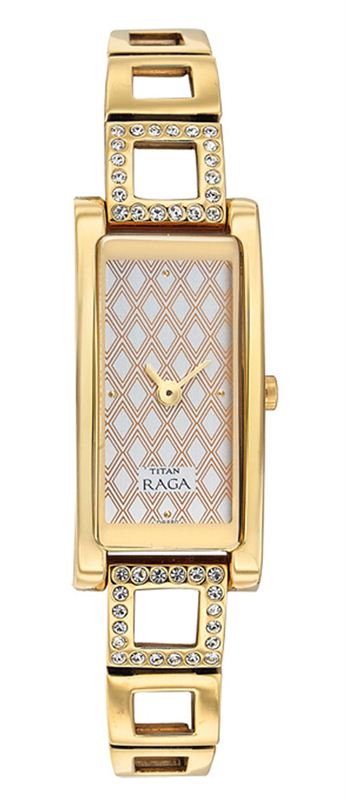 Titan Raga Gold/White Analog Watch (9720YM02)