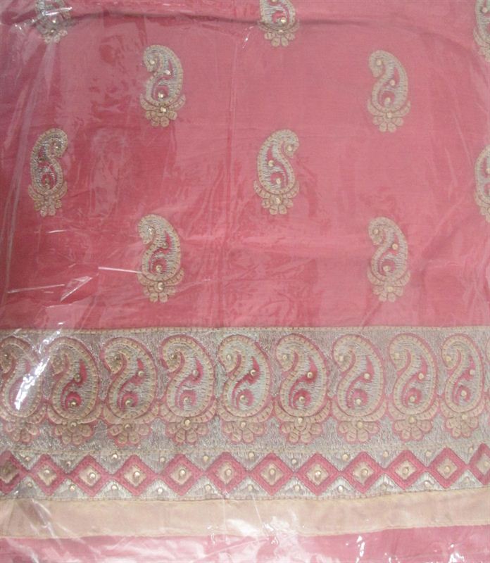 Cotton Kurtha Piece with Thread Embroidery andswarovski Work (16SU197)