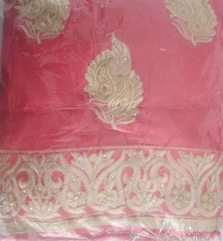 Cotton Kurtha Piece with Thread, Zari and Swarovski Work (16SU200)