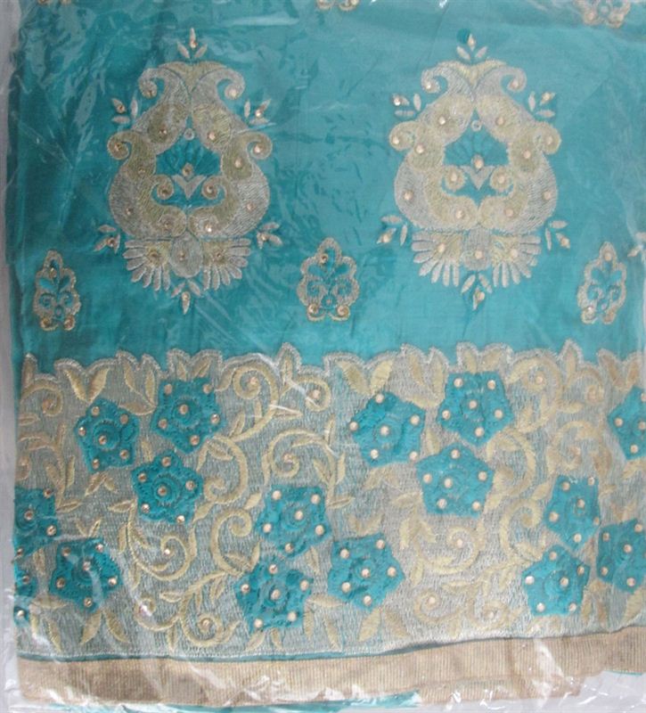Cotton Kurtha Piece with Thread,Zari Embroidery & Swarovski Work(16SU283)