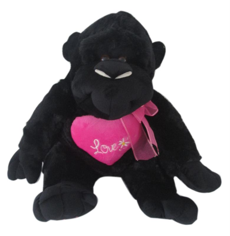 Black Monkey with Pink Heart