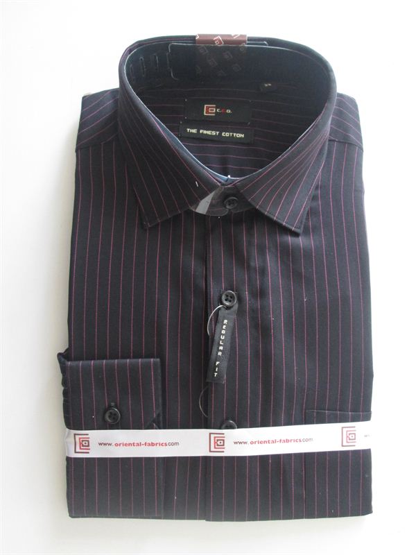 CEO Men's Dark Blue Shirt (Purple Lined) (Full Sleeves) - Size 42