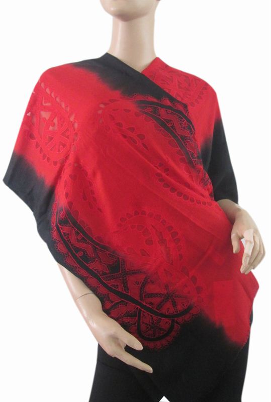 Black and Red Flower Printed Handmade Pashmina Shawl (RG 007) (7)