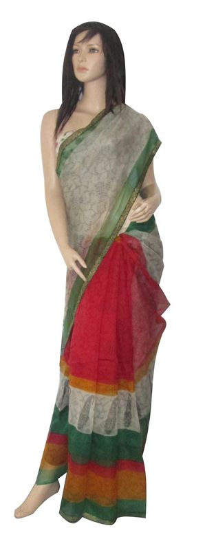 Super King Weaved Cotton Sari With Blouse Piece (16SU292)