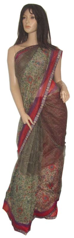 Super King Weaved Cotton Sari With Blouse Piece  (16SU316)