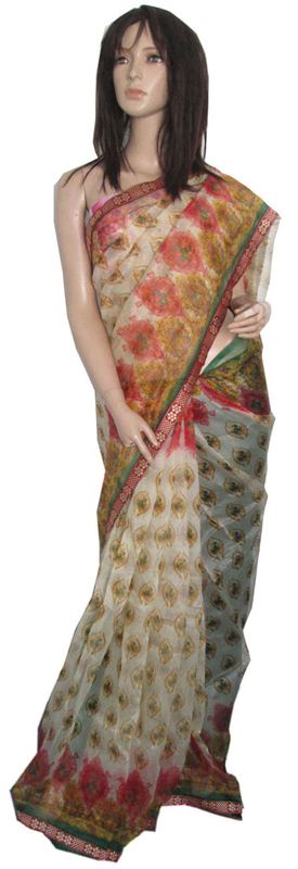 Super King Weaved Cotton Sari With Blouse Piece  (16SU325)