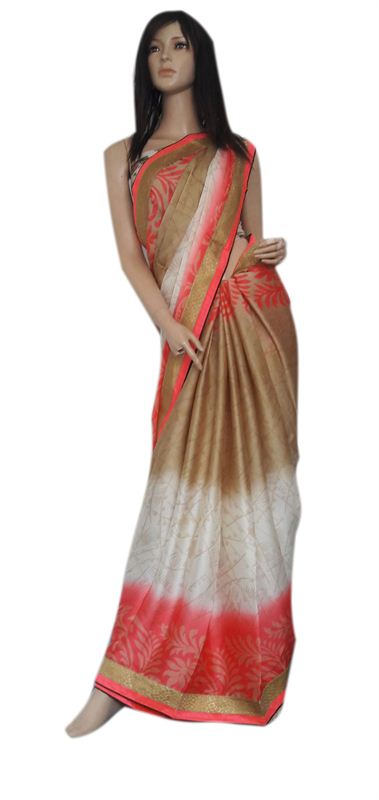 Saga Printed Silk Sari With Blouse Piece (16SU336)