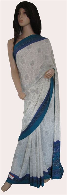 Matka  Printed Crepe silk saree with blouse piece(16SU392)