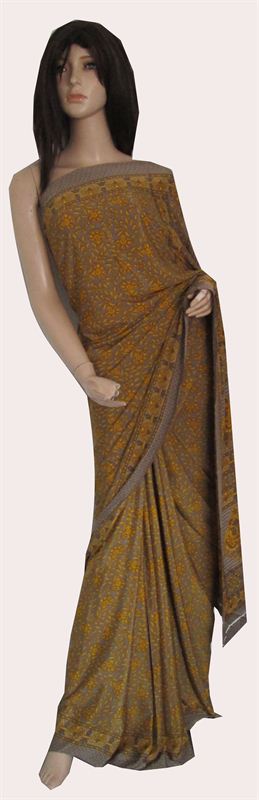 Matka  Printed Crepe silk saree with blouse piece(16SU397)