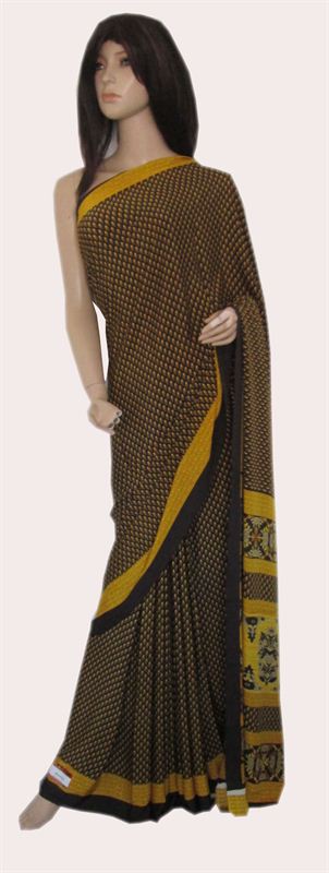 Matka  Printed Crepe silk saree with blouse piece(16SU388)