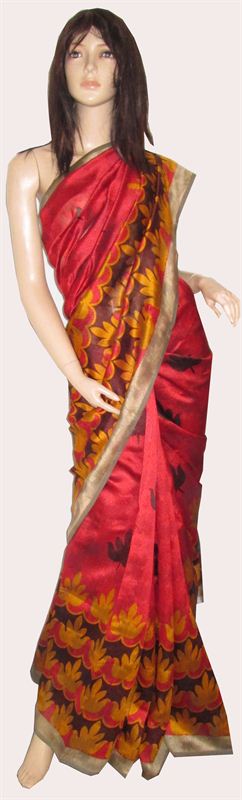 Silk Bhagalpuri  Machine weaved Silk Based Cotton Sari WIth Blouse Piece Included.(16SU416)