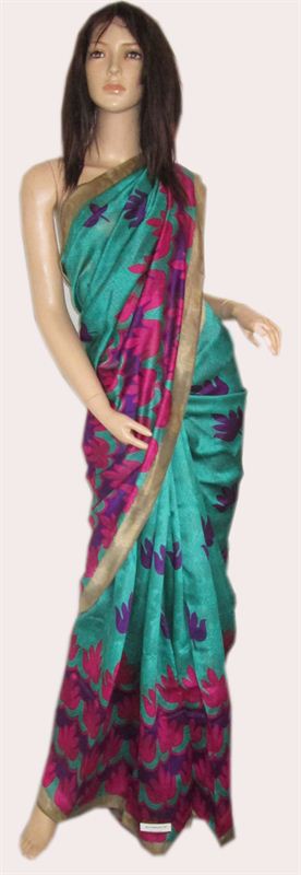 Silk Bhagalpuri  Machine weaved Silk Based Cotton Sari WIth Blouse Piece Included.(16SU417)