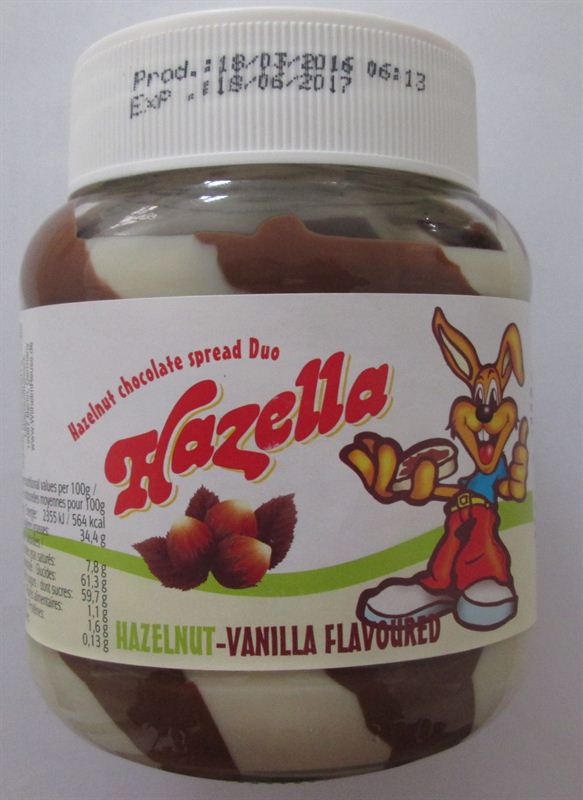 HAZELLA CHOCOLATE HAZELNUT DUO SPREADABL(VANILLA FLAVOURED)