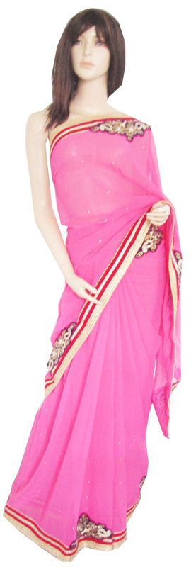 Georgette Saree With  Blouse Piece(1618)