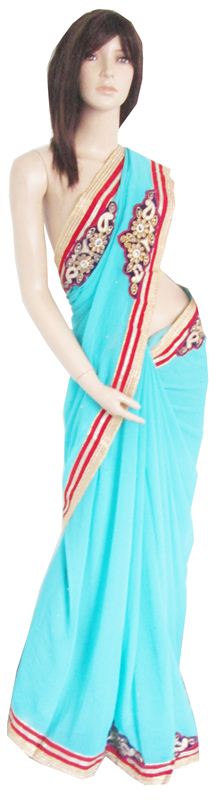 Georgette Saree With  Blouse Piece(1618)
