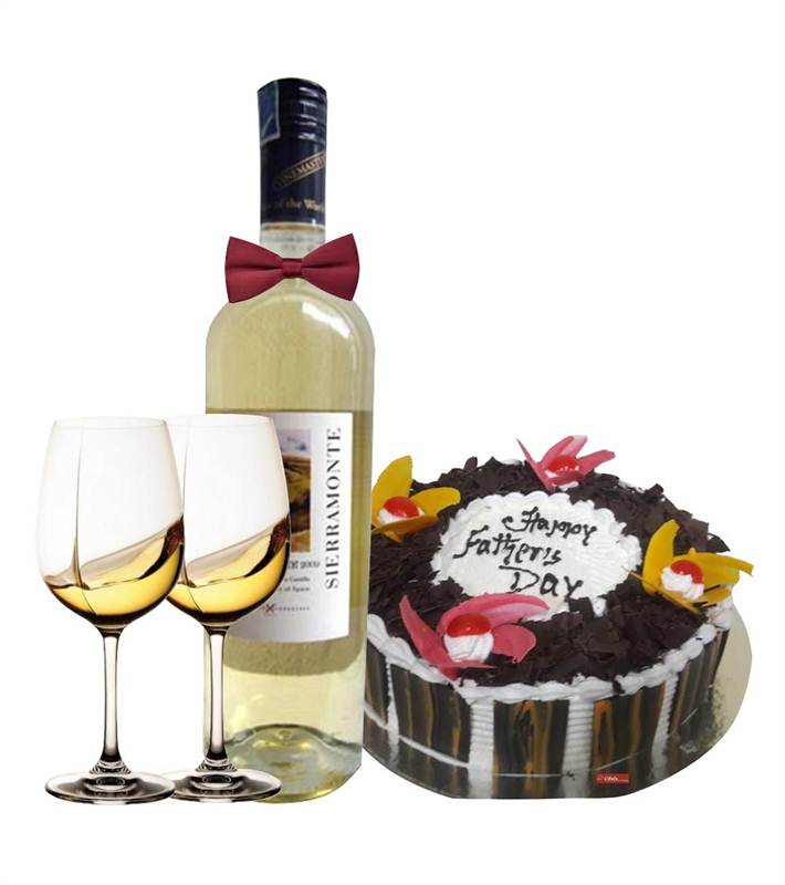 Special White Wine & Black Forest Cake Combo