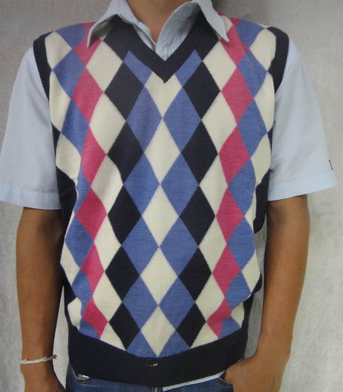 Monte Carlo Gents Check Sleeveless Sweater, 1409SL
