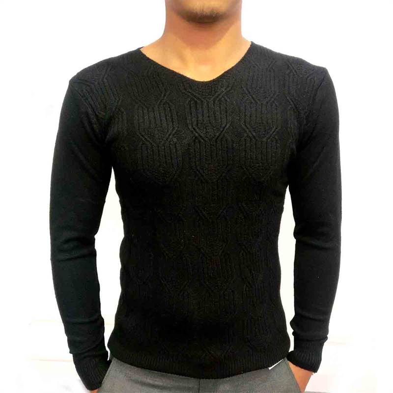 Black Wool-blend Men’s Fitted Jumper - Send Gifts and Money to Nepal ...