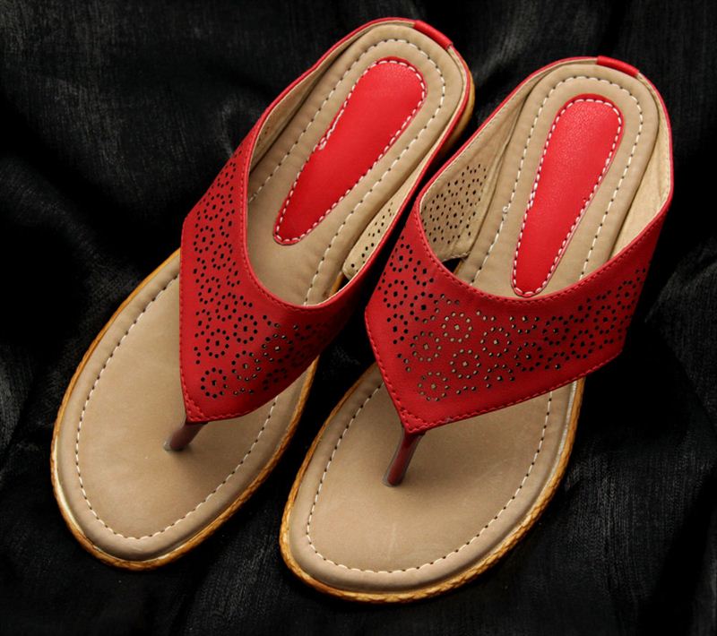 Red Flat Sandal (5990)