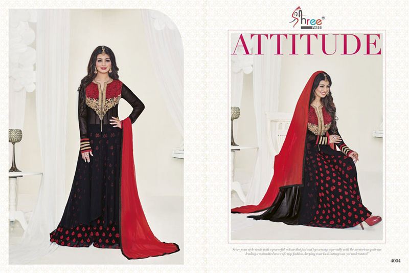 Red and Black Salwar Suit