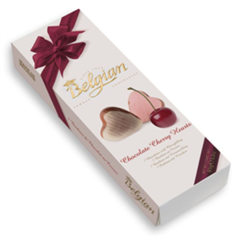 Belgian Cherry Chocolate Hearts (65g)