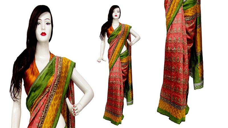 Silk  Bhagalpuri  Machine weaved Silk Based Cotton Sari WIth Blouse Piece Included.(16SU429)