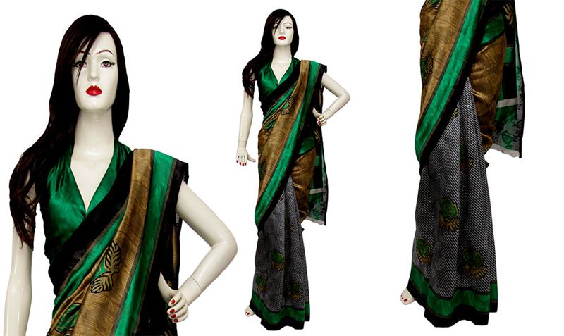 Silk Bhagalpuri Saree with Blouse piece(16SU435)