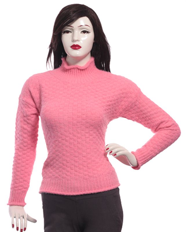 Pink Turtleneck fuzzy sweater