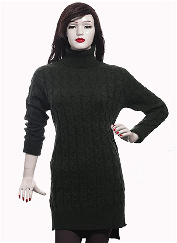 Stylish Turtleneck Long Sleeve Side Slit Sweaters