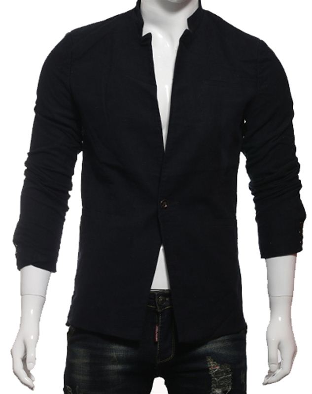 One Buttoned Navy Blue Casual Jacket (S-M)