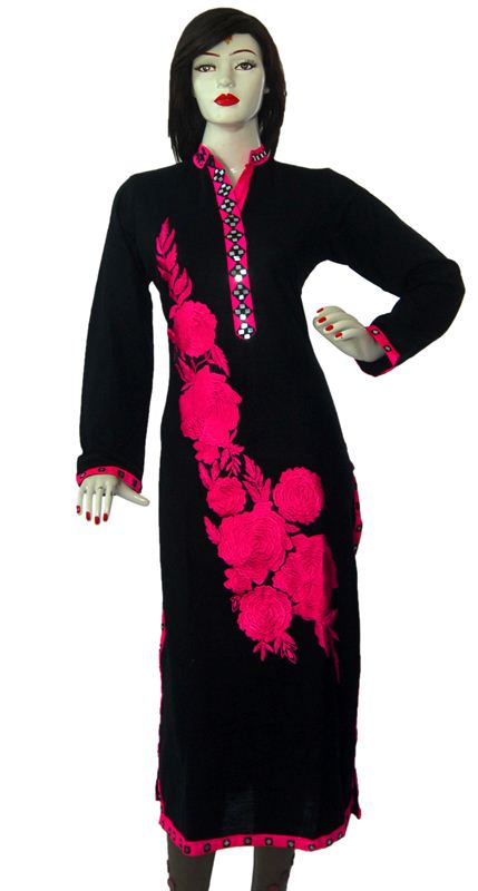 Pink &Black Woolen Kurti-42