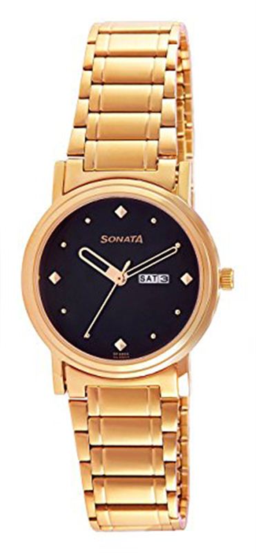 Sonata Black Dial Analog Men's Watch (1141YM14)