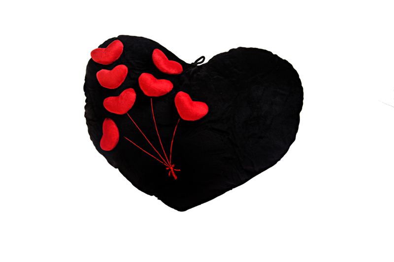 Black Little Heart Shaped Cushion (24)