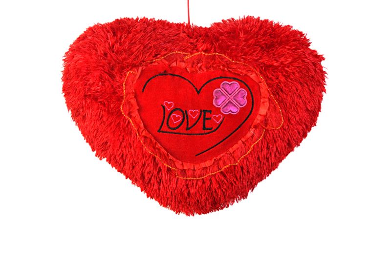Red Heart Shaped Fury Love Cushion (26)