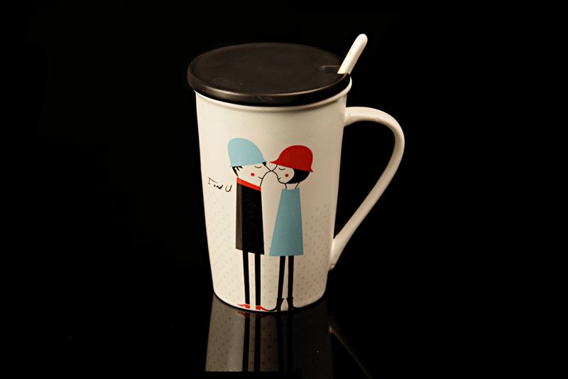 I and U Dotted Ceramic Cup (21728)