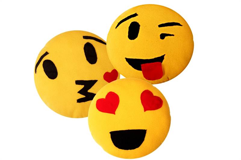 Love theme emoji cushion 