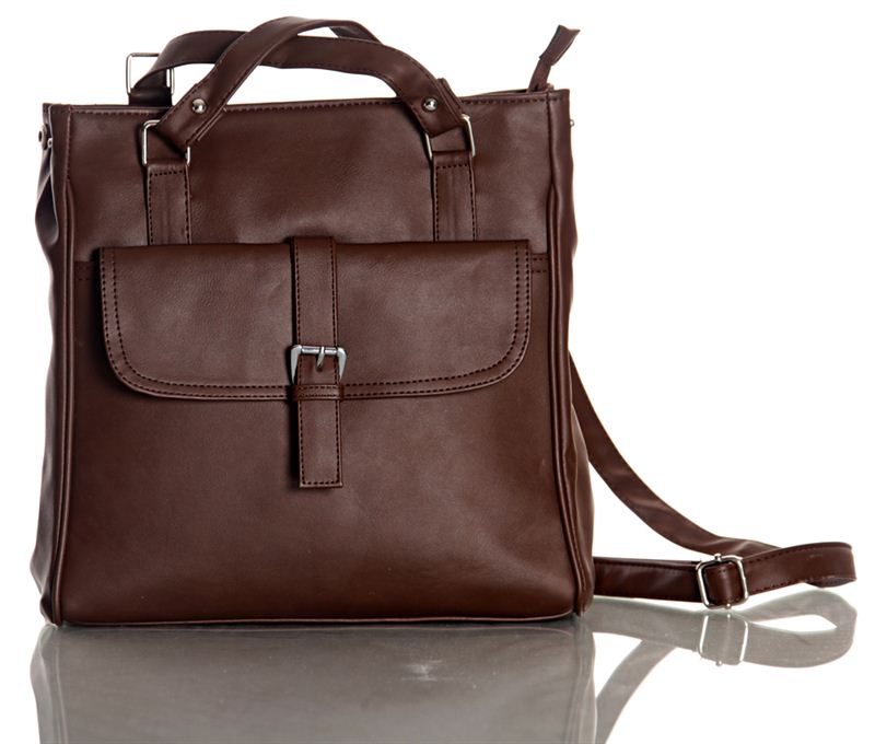 Brown Polyurethane (Pu) Backpack
