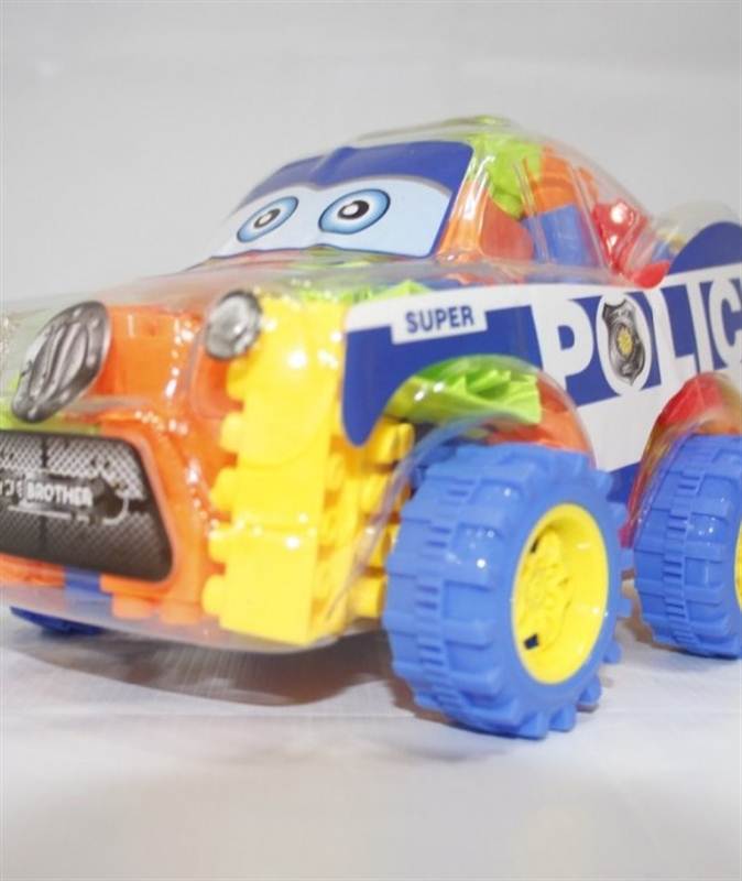 BUILDING BLOCKS WITH POLICE CAR