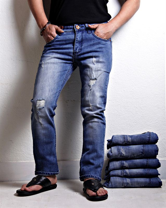 Blue Washed Slim Fit Jeans(34)