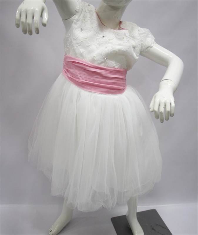 Pretty White Dress with Pink Ribbon 