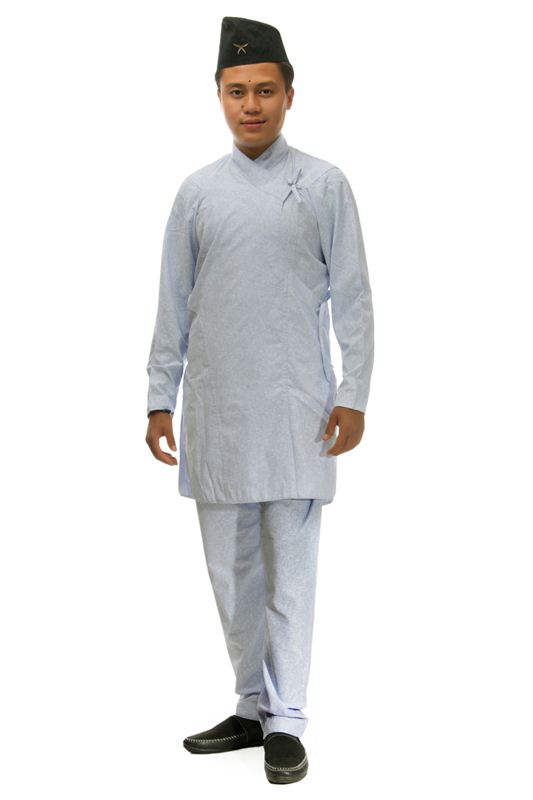 Sky Blue Textured Daura Suruwal