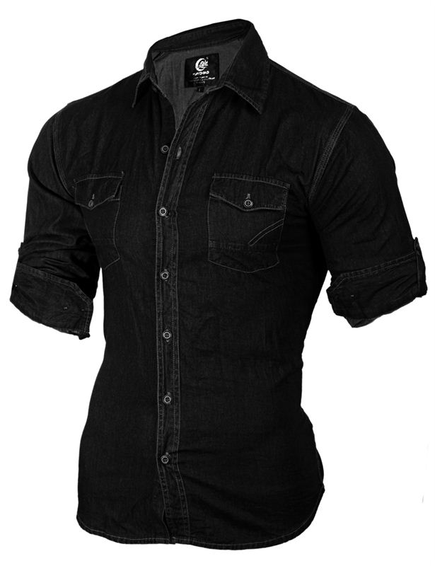 Black Denim Shirt (XL)