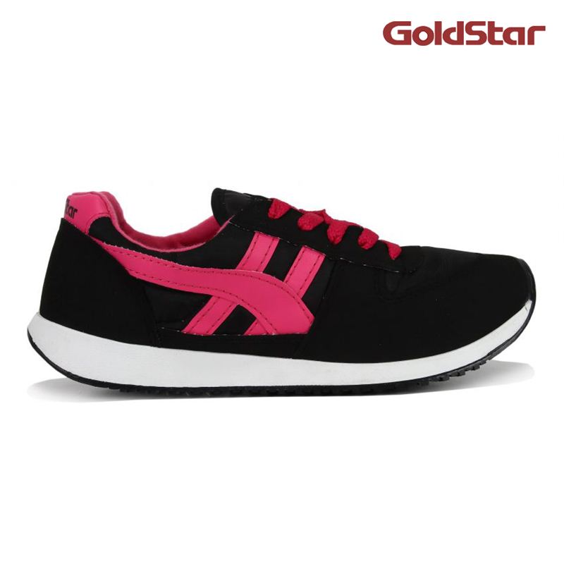 Goldstar 038 Black Sport Shoes For Women-Black(Pink)(Size 3)
