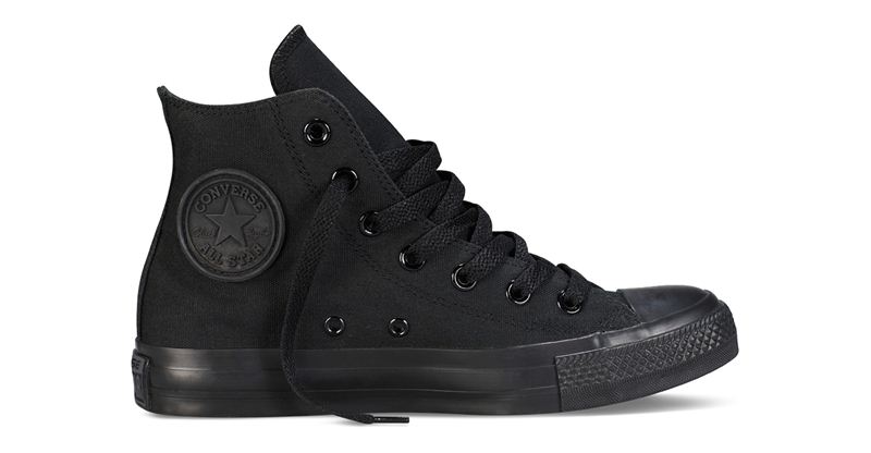 Converse All Star Chuck Taylor Black Monochrome Canvas Shoes- HI M3310