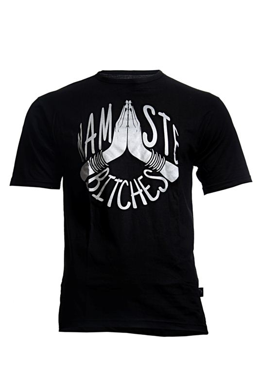 Namaste Bitches Printed T-shirt- Black