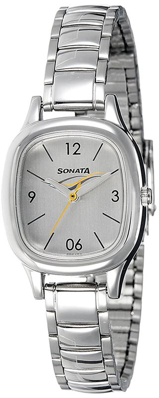 Sonata Analog Silver Dial Women's Watch (8060SM01)
