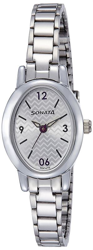 Sonata Analog Off-White Dial Women's Watch - 8100SM03
