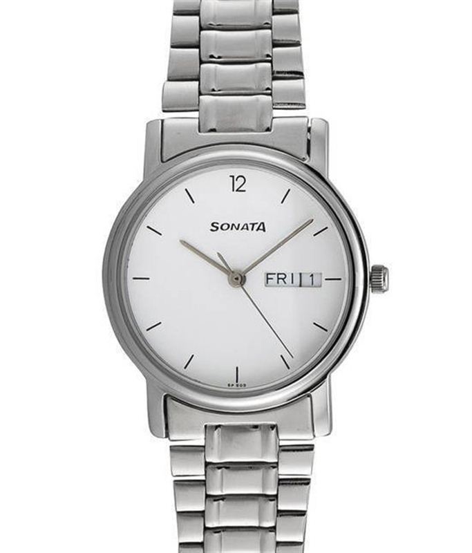 Sonata Classic Analog White Dial Men's Watch - 1013SM06