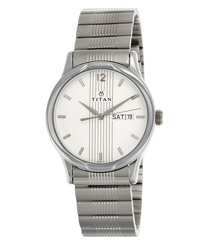 Titan Men's 1580SM03 Contemporary Silver Metal Strap Watch